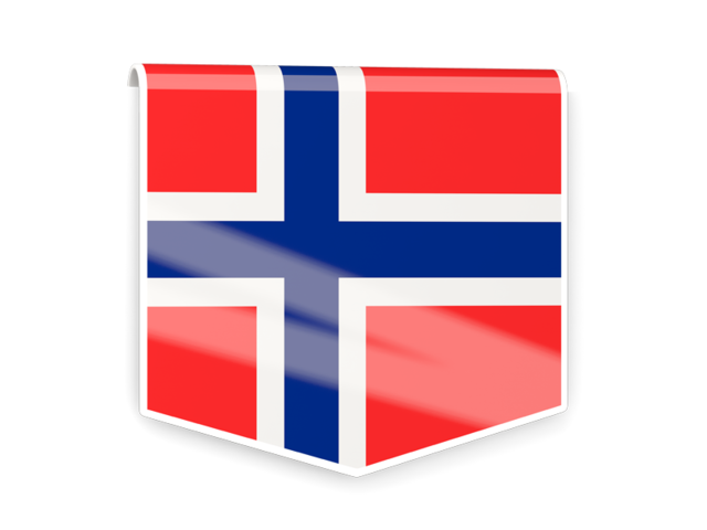 Квадратный флаг-этикетка. Скачать флаг. Норвегия