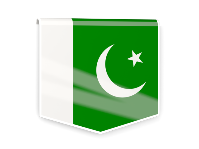 Квадратный флаг-этикетка. Скачать флаг. Пакистан