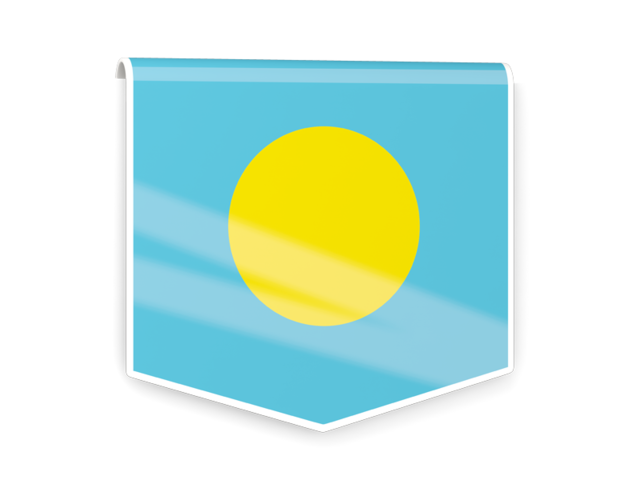 Square flag label. Download flag icon of Palau at PNG format