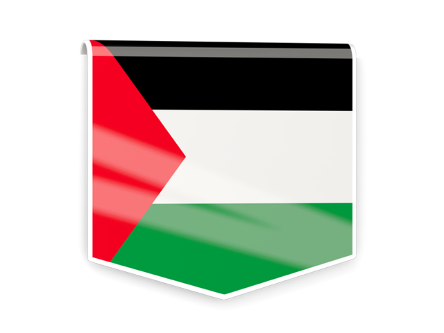 Квадратный флаг-этикетка. Скачать флаг. Палестинские территории