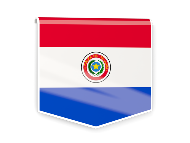 Квадратный флаг-этикетка. Скачать флаг. Парагвай