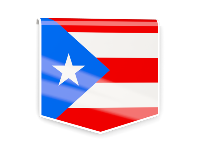 Квадратный флаг-этикетка. Скачать флаг. Пуэрто-Рико