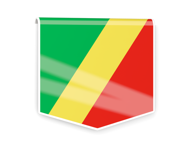Square flag label. Download flag icon of Republic of the Congo at PNG format