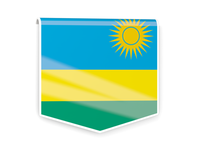 Square flag label. Download flag icon of Rwanda at PNG format