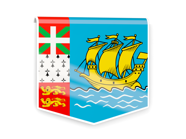 Square flag label. Download flag icon of Saint Pierre and Miquelon at PNG format