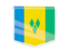 Saint Vincent and the Grenadines. Square flag label. Download icon.