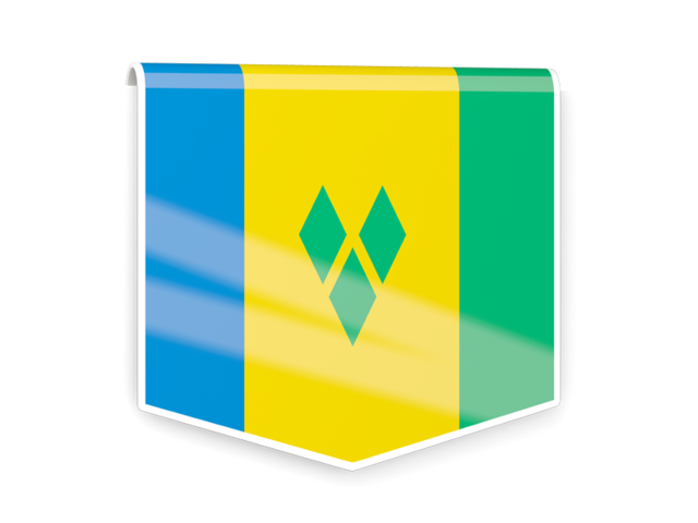 Square flag label. Download flag icon of Saint Vincent and the Grenadines at PNG format