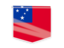 Samoa. Square flag label. Download icon.