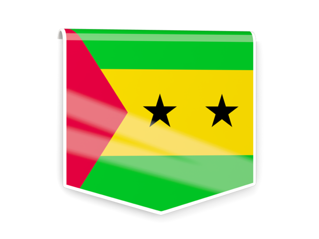 Square flag label. Download flag icon of Sao Tome and Principe at PNG format
