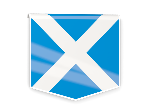 Квадратный флаг-этикетка. Скачать флаг. Шотландия