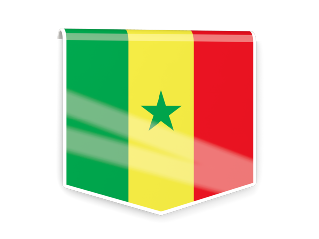 Square flag label. Download flag icon of Senegal at PNG format