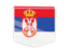 Serbia. Square flag label. Download icon.