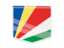 Сейшельские Острова. Квадратный флаг-этикетка. Скачать иллюстрацию.