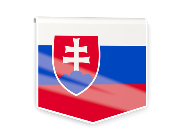 Квадратный флаг-этикетка. Скачать флаг. Словакия