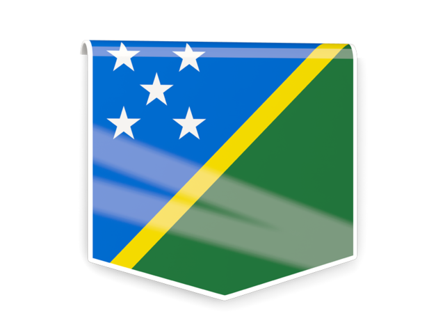 Квадратный флаг-этикетка. Скачать флаг. Соломоновы Острова