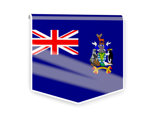 Квадратный флаг-этикетка. Скачать флаг. Южная Георгия и Южные Сандвичевы острова