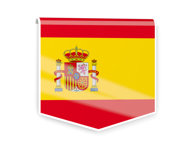Квадратный флаг-этикетка. Скачать флаг. Испания