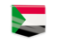 Sudan. Square flag label. Download icon.
