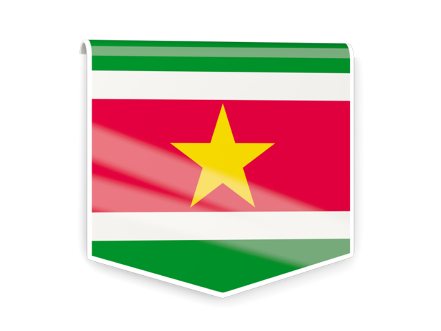 Square flag label. Download flag icon of Suriname at PNG format