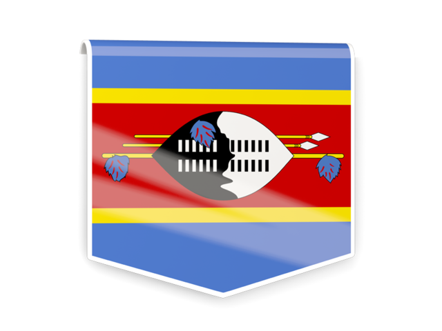 Square flag label. Download flag icon of Swaziland at PNG format