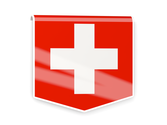 Square flag label. Download flag icon of Switzerland at PNG format