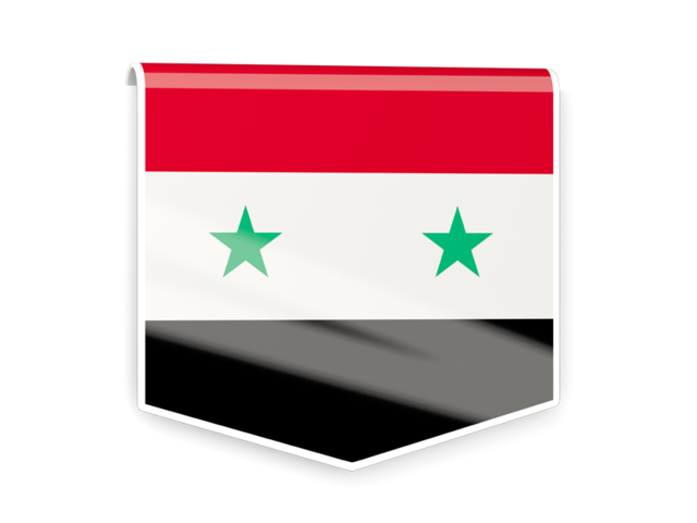 Square flag label. Download flag icon of Syria at PNG format
