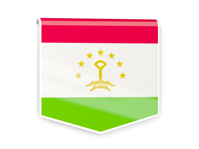 Квадратный флаг-этикетка. Скачать флаг. Таджикистан