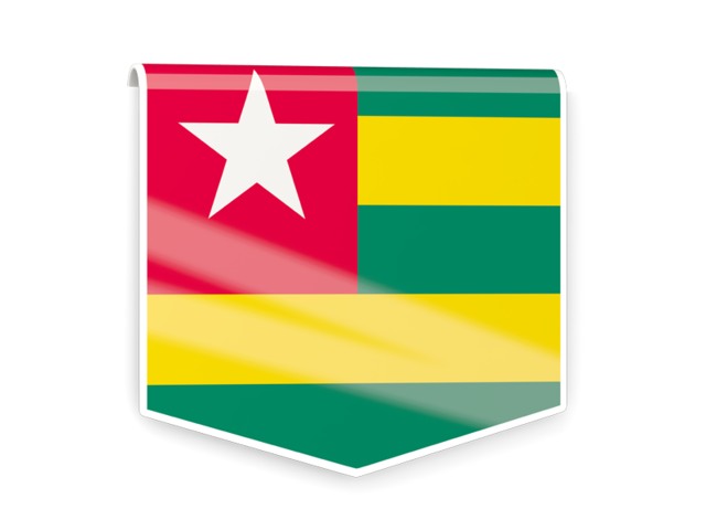 Square flag label. Download flag icon of Togo at PNG format