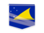 Tokelau. Square flag label. Download icon.