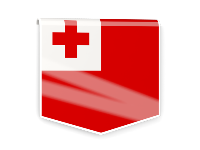 Square flag label. Download flag icon of Tonga at PNG format