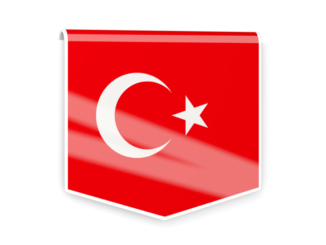 Квадратный флаг-этикетка. Скачать флаг. Турция