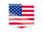 United States of America. Square flag label. Download icon.