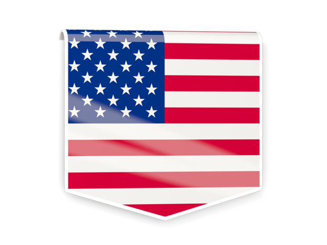 Square flag label. Download flag icon of United States of America at PNG format