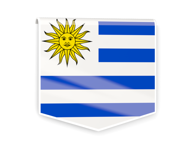 Квадратный флаг-этикетка. Скачать флаг. Уругвай