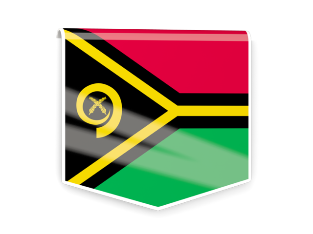 Square flag label. Download flag icon of Vanuatu at PNG format