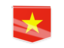 Vietnam. Square flag label. Download icon.