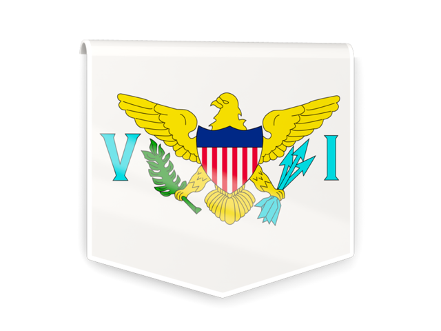 Square flag label. Download flag icon of Virgin Islands of the United States at PNG format