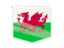 Wales. Square flag label. Download icon.
