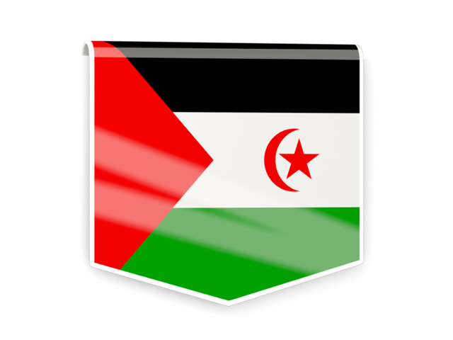 Квадратный флаг-этикетка. Скачать флаг. Западная Сахара