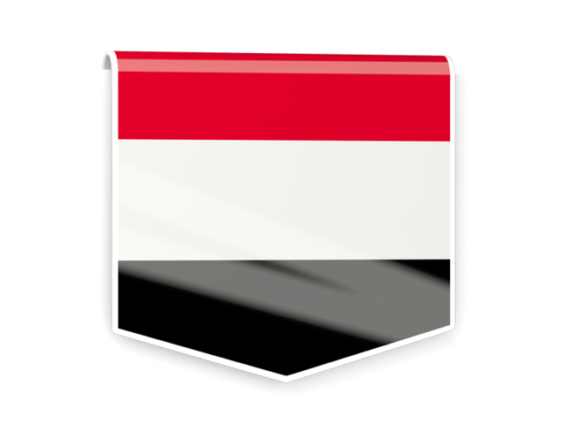 Square flag label. Download flag icon of Yemen at PNG format