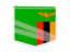 Замбия. Квадратный флаг-этикетка. Скачать иллюстрацию.