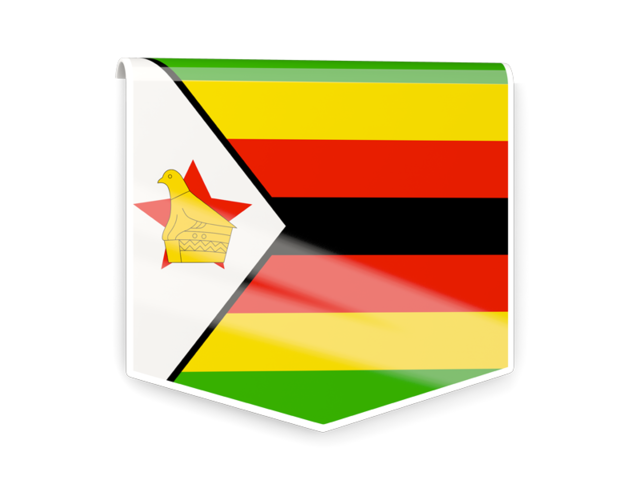 Square flag label. Download flag icon of Zimbabwe at PNG format