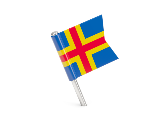 Square flag pin. Download flag icon of Aland Islands at PNG format