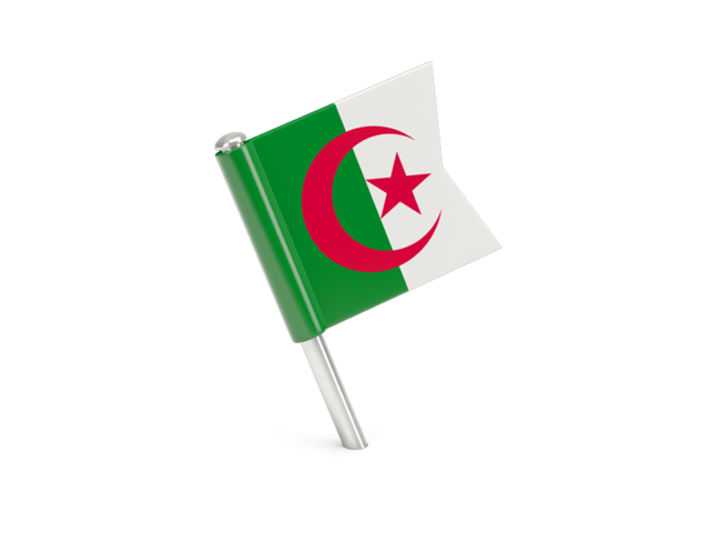 Square flag pin. Download flag icon of Algeria at PNG format