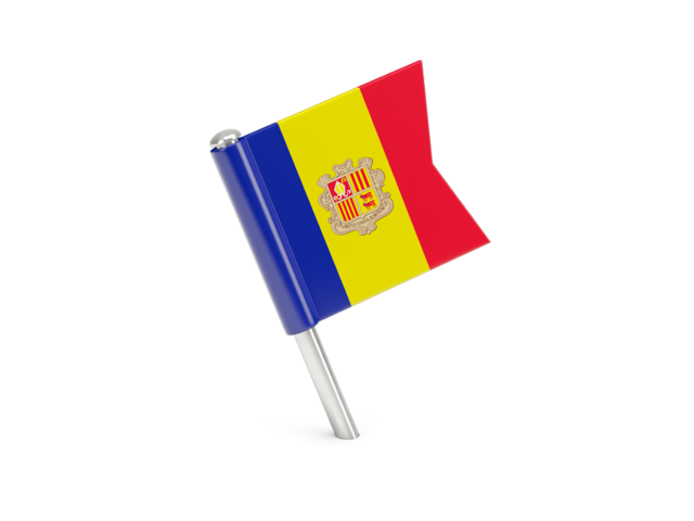 Square flag pin. Download flag icon of Andorra at PNG format