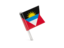 Antigua and Barbuda. Square flag pin. Download icon.