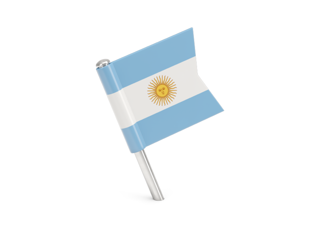 Квадратный флажок-булавка. Скачать флаг. Аргентина