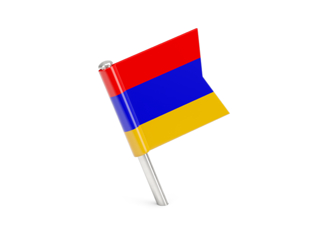 Квадратный флажок-булавка. Скачать флаг. Армения