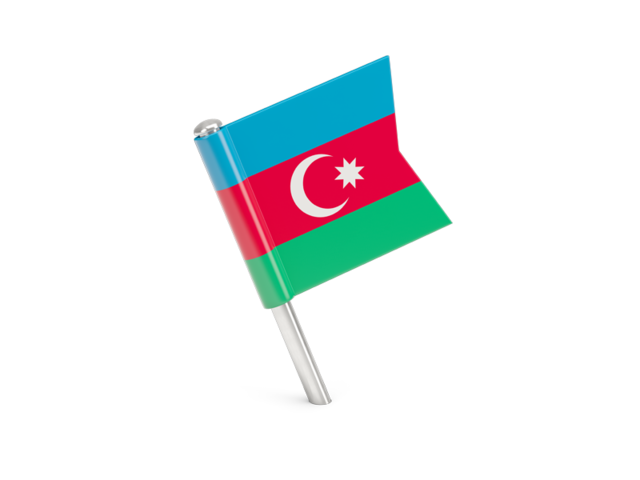 Квадратный флажок-булавка. Скачать флаг. Азербайджан