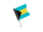 Bahamas. Square flag pin. Download icon.